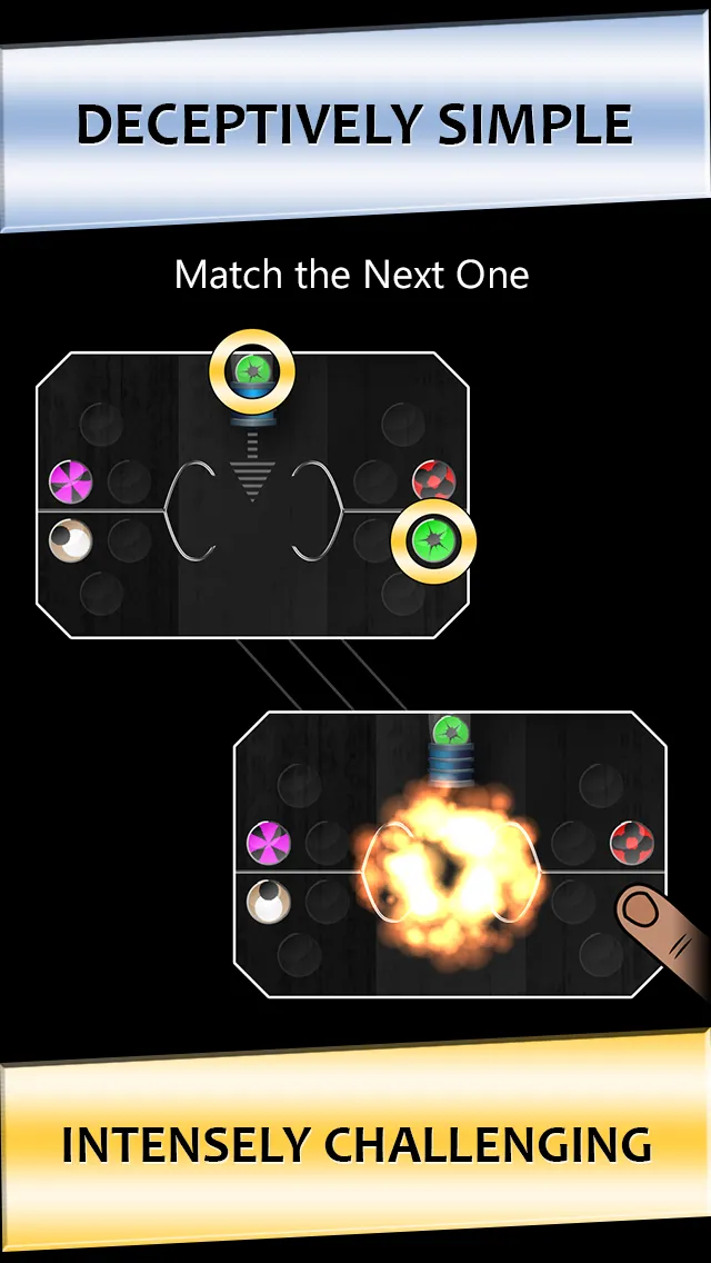 App Store screenshot: Deceptively simple. Match the next one. Intensely challenging.